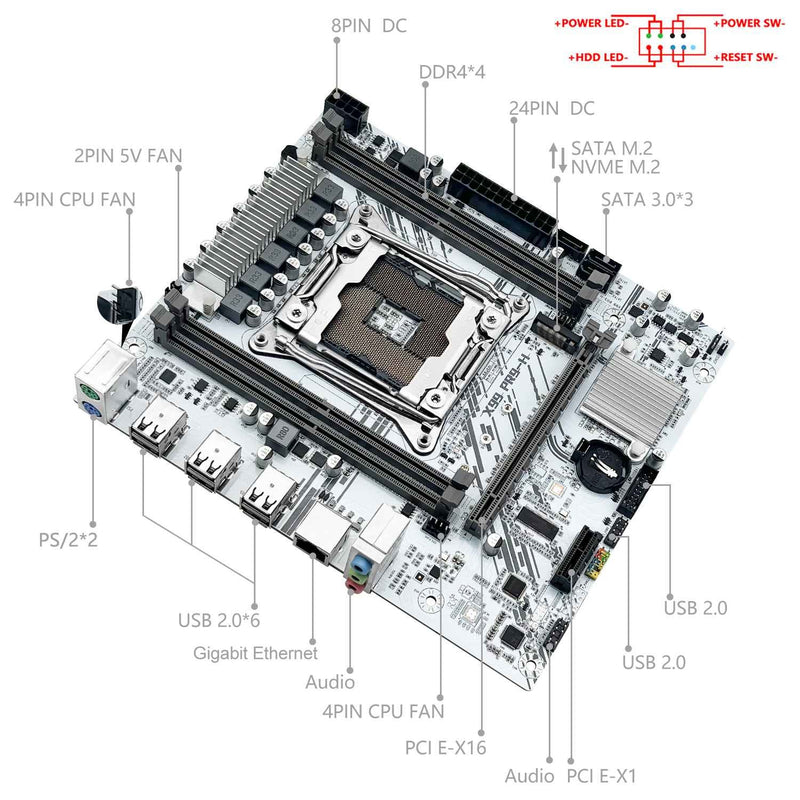 Kit Completo MACHINIST X99 PR9-H Branco - Xeon E5 V4 e Memória DDR4