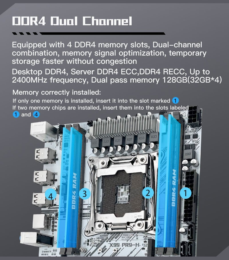 Kit Completo MACHINIST X99 PR9-H Branco - Xeon E5 V4 e Memória DDR4
